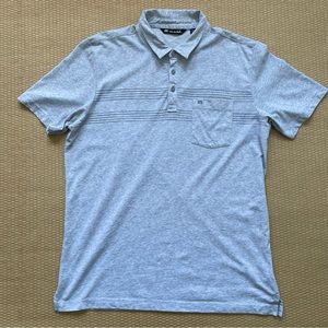 Travis Mathew Golf Polo Shirt Men’s XL Gray Striped Short Sleeve